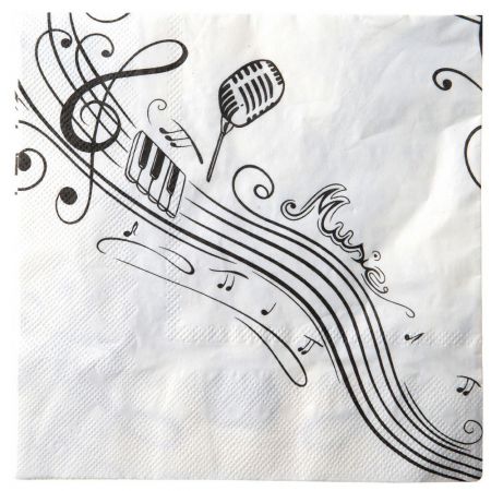 serviette table musique fete noir blanc ceremonie decoration 4 