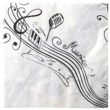 serviette table musique fete noir blanc ceremonie decoration 4