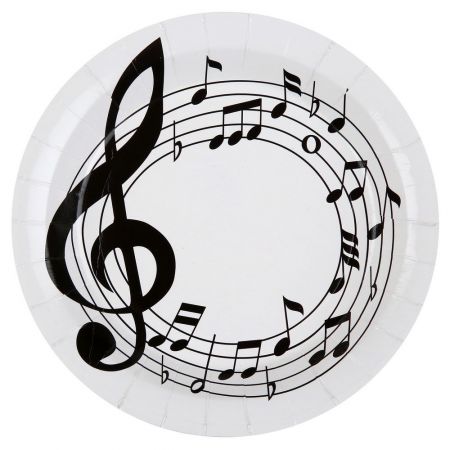 assiette musique table decoration theme noir blanc fete ceremonie 2 