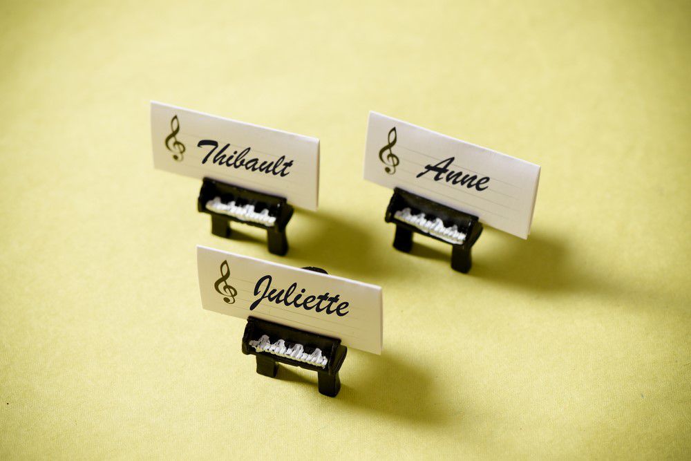 Marque-places Thème Musique – Lot De 10 Cartes Pliables | Personnalisables, Couleur Noir Et Blanc | Pour Fête, Mariage, Anniversaire