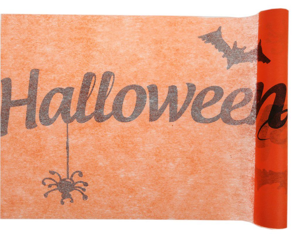 Nappe Halloween En Toile D'araignée Noire - 163x45 Cm - Décoration De Table Effrayante Et Réutilisable Pour Fête D'Halloween