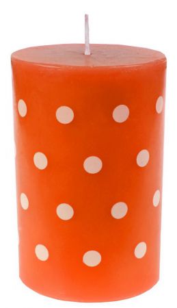 4391 12 orange bougie pois ambiance fete ceremonie paraffine table 