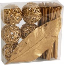 3011 3 orpack deco boule rotin fagot feille table fete decoration couleur