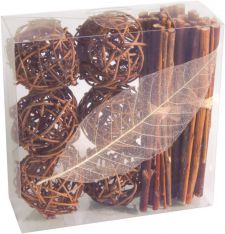 3011 14 chocolatpack deco boule rotin fagot feille table fete decoration couleur