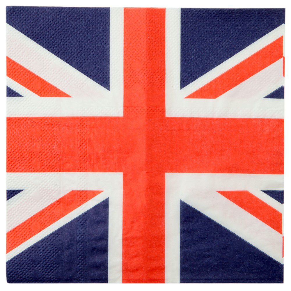4 PIÈCES Paquet de 10 serviettes de table de cuisine avec un design sites touristiques de Londres et drapeau anglais et Britannica 