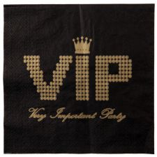 serviette vip or noir table decoration fete 3