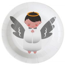 assiette ange decoration fete bapteme salle table 3