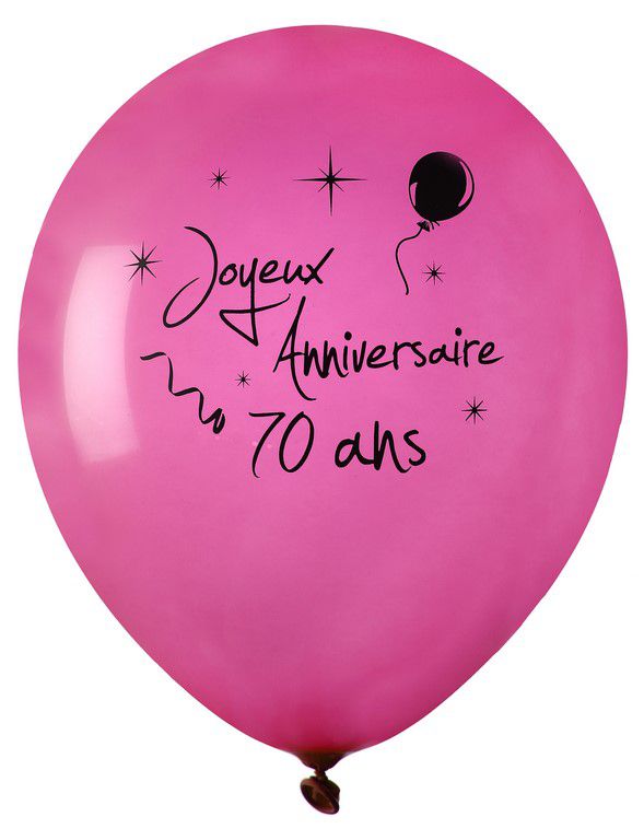 Ballons de Baudruche Métalliques Joyeux Anniversaire Rose Fuchsia