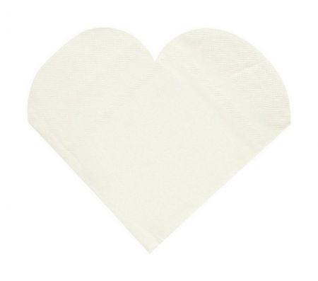 serviette coeur blanc 