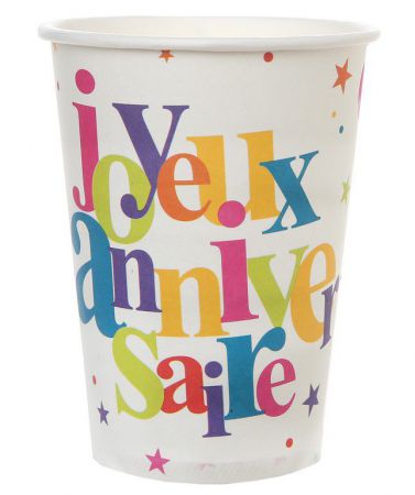 anniversaire festif couleur multicolore gobelet decoration salle table fete ceremonie 4 