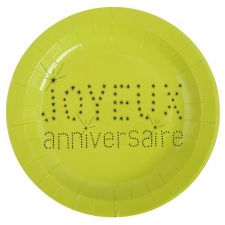 assiette anniversaire joyeux anniversaire ronde carton couleur fete ceremonie 3