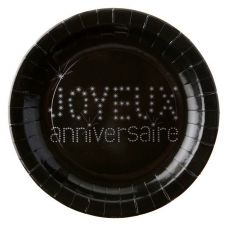 assiette anniversaire joyeux anniversaire ronde carton couleur fete ceremonie 4