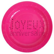 assiette anniversaire joyeux anniversaire ronde carton couleur fete ceremonie 5