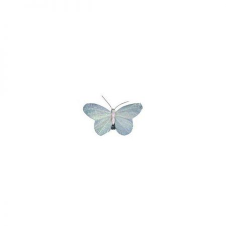 papillon scintillant argent 