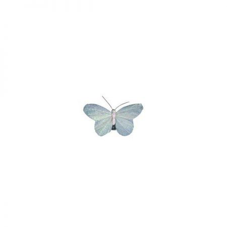 papillon scintillant argent 