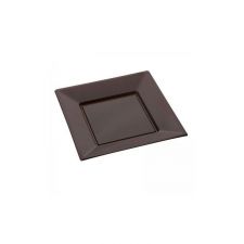 assiette jetable chocolat petite carree x 12 