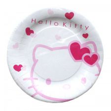 10 assiettes en carton hello kitty