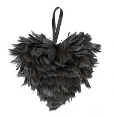 petit coeur plume decoration salle noir