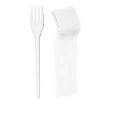 159bl fourchette plastique blanche 20 pieces