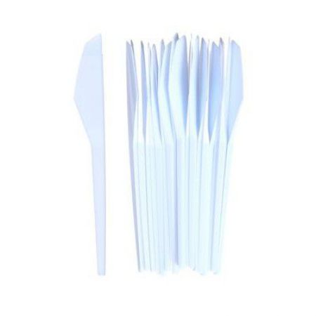 160bl couteaux plastique blanc 20 pieces 