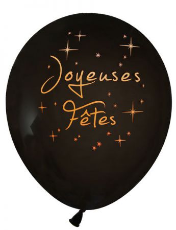 ballon de baudruche joyeuses fetes noir 