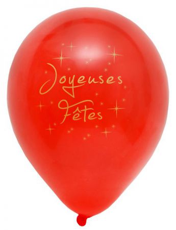 ballon de baudruche joyeuses fetes rouge 