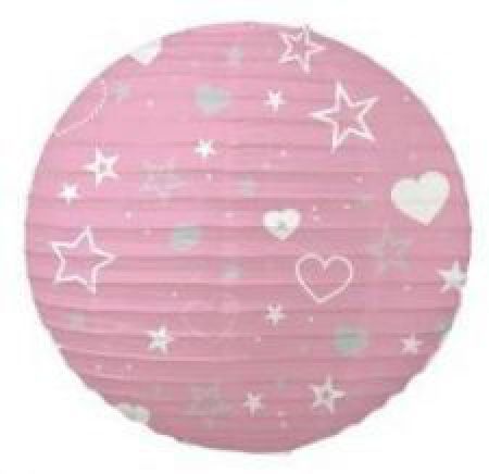 lanterne rose etoile coeur blanc decoration salle 