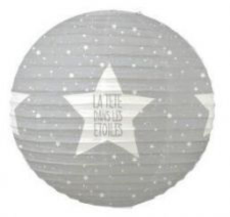 lanterne grise etoile blanche points blanc decoration salle 