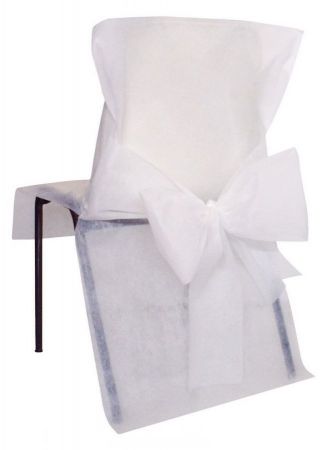 housse de chaise avec noeud blanc 