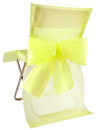 housse de chaise avec noeud jaune 