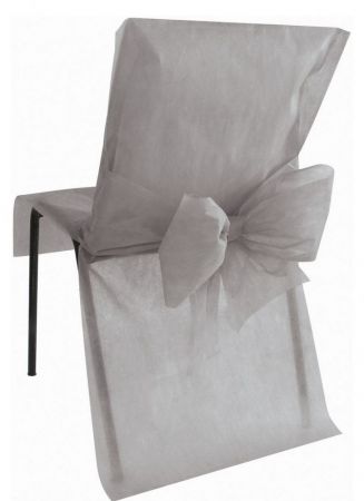 housse de chaise avec noeud gris 