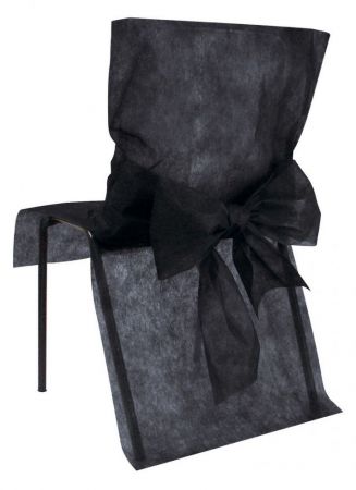 housse de chaise avec noeud noir 