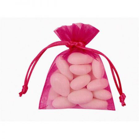 sac organza fushia 10 pcs anniversaire communion mariage fete feudartifice cotillons 