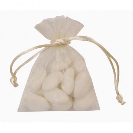 sac organza ecru 10 pcs anniversaire communion mariage fete feudartifice cotillons 