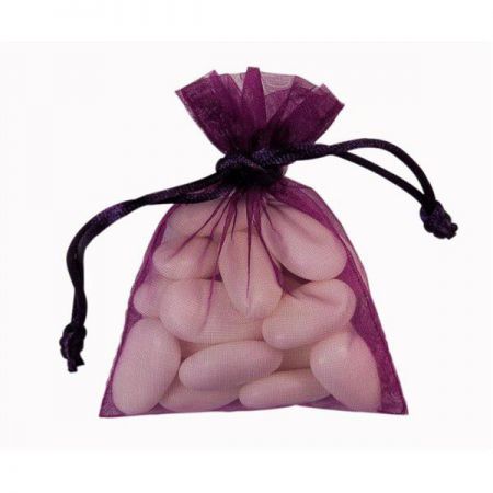 sac organza aubergine 10 pcs anniversaire communion mariage fete feudartifice cotillons 