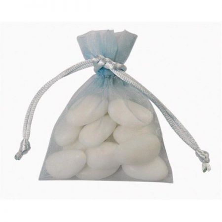 sac organza bleu 10 pcs anniversaire communion mariage fete feudartifice cotillons 