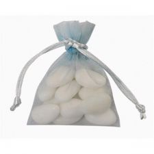 sac organza bleu 10 pcs anniversaire communion mariage fete feudartifice cotillons