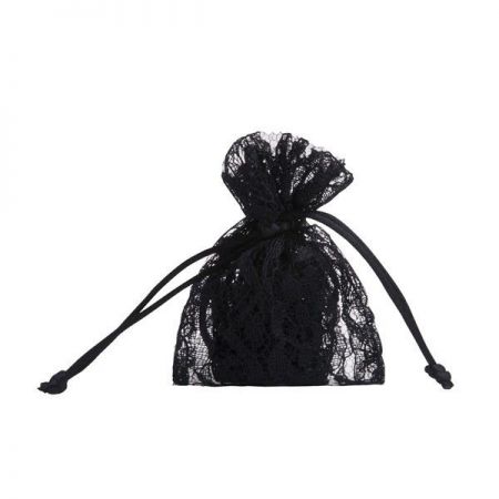 sac dentelle noir 5 pieces anniversaire communion mariage fete feudartifice cotillons 