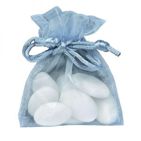 sac organza argent 10 pcs anniversaire communion mariage fete feudartifice cotillons 