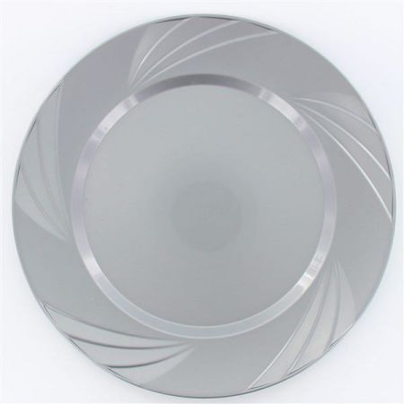 assiettes ronde gris les 6 pieces anniversaire communion mariage fete feudartifice cotillons 