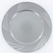 assiettes ronde gris les 6 pieces anniversaire communion mariage fete feudartifice cotillons