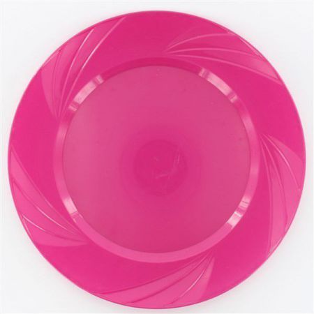 assiettes ronde fuschia les 6 pieces anniversaire communion mariage fete feudartifice cotillons 