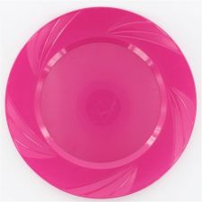 assiettes ronde fuschia les 6 pieces anniversaire communion mariage fete feudartifice cotillons