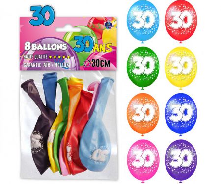 bal04 ballon chiffre anniversaire 30 ans pas cher 