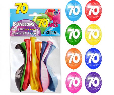 bal08 ballon chiffre anniversaire 70 ans age pas cher top fete 