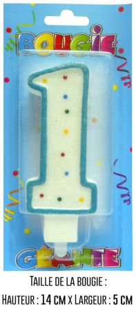 bbcgb01 bougie chiffre 1 age deco anniversaire top fete 