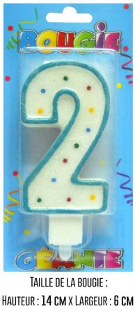 bbcgb02 bougie chiffre 2 age deco anniversaire top fete pas cher 
