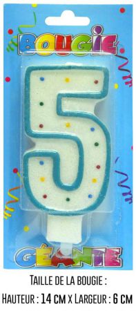 bbcgb05 bougie geante bleu deco anniversaire age top fete pas cher 