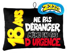 coum01 coussin+masque humoristique cadeau anniversaire age 18 ans chiffre