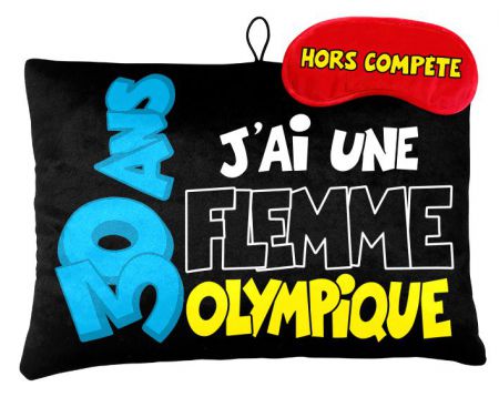 coum03 coussin+masque humoristique cadeau anniversaire age 30 ans chiffre 